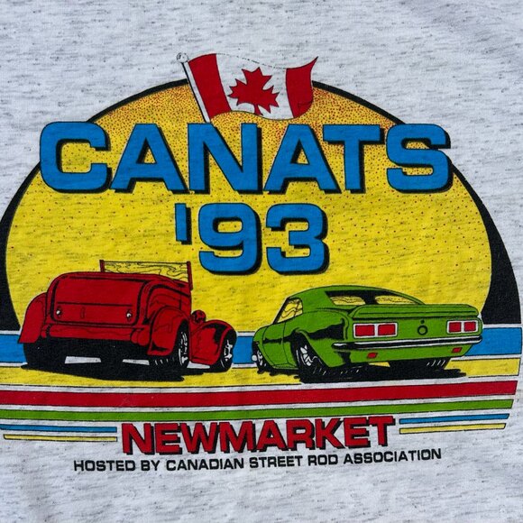 Vintage Canats '93 Street Rod Nationals Double Collar Roll Up Sleeves Tag Sz XL - Picture 2 of 8